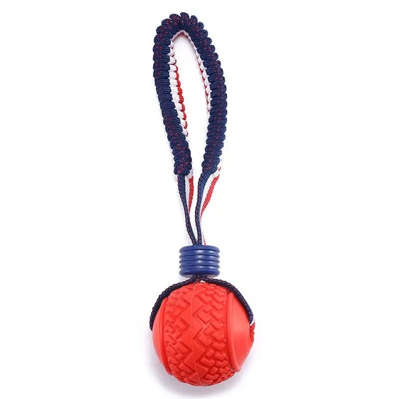 Interactive Dog Toy Ball Teether With Rope Bite Resistant Chewing Ball For Training And Play - Johns Pet Store