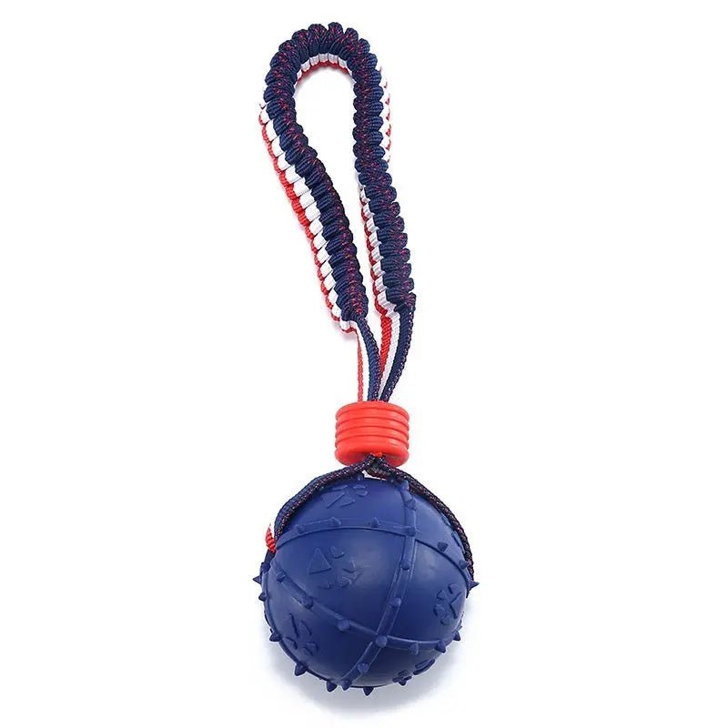 Interactive Dog Toy Ball Teether With Rope Bite Resistant Chewing Ball For Training And Play - Johns Pet Store