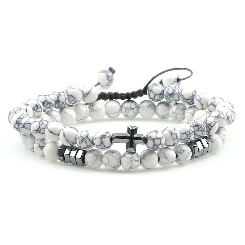 Jewellery Cross Pendant Tiger Eye Beaded Bracelet Retro Style Jewellery Accessory - Johns Pet Store