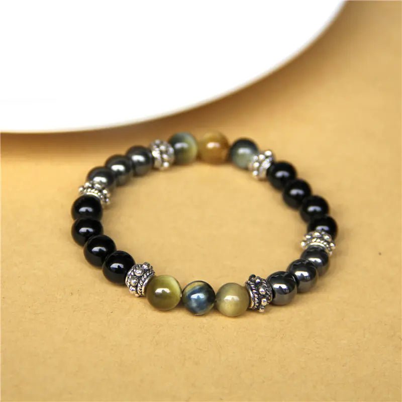 Jewellery Natural Tiger Eye Bead Elastic Bracelet Unisex Stretch Jewelry Genuine Stone Gift - Johns Pet Store