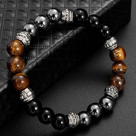 Jewellery Natural Tiger Eye Bead Elastic Bracelet Unisex Stretch Jewelry Genuine Stone Gift - Johns Pet Store