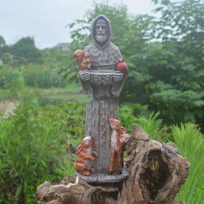 Durable Plastic St. Francis Bird Feeder Garden Statue - Outdoor Decor - Johns Pet Store