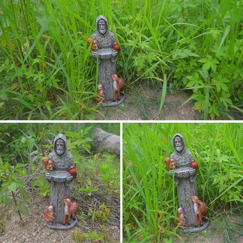 Durable Plastic St. Francis Bird Feeder Garden Statue - Outdoor Decor - Johns Pet Store