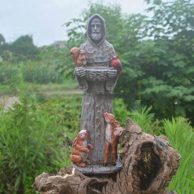 Durable Plastic St. Francis Bird Feeder Garden Statue - Outdoor Decor - Johns Pet Store