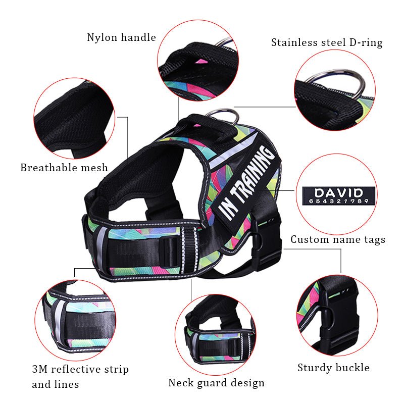 Personaised Dog Chest Strap Reflective Pet Chest Strap - Johns Pet Store