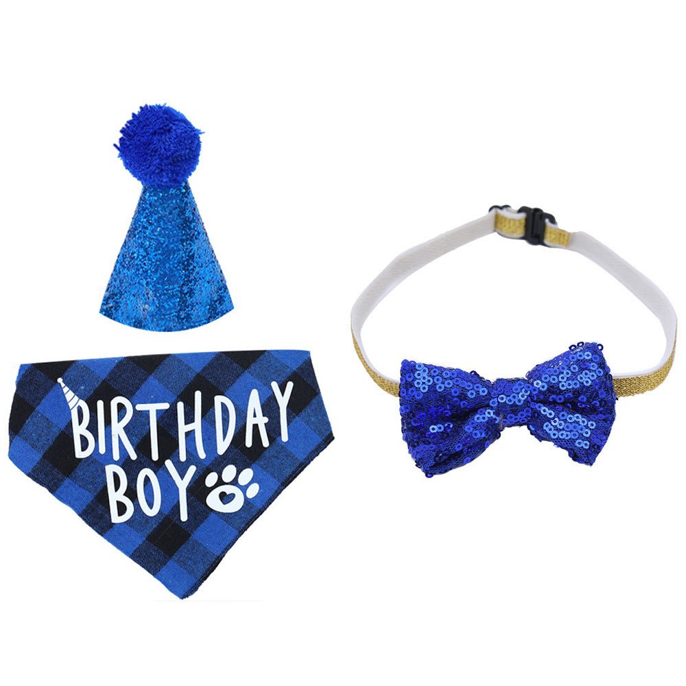 Pet Birthday Hat Set With Adorable Triangle Scarf Decoration - Johns Pet Store