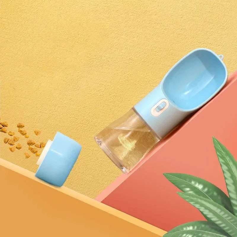 PetPro Portable Dog Water Bottle Feeder Bowl 458ml Leakproof Travel Hydration On The Go - Johns Pet Store