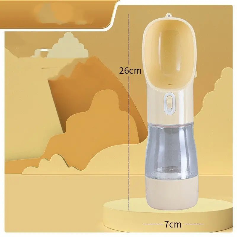 PetPro Portable Dog Water Bottle Feeder Bowl 458ml Leakproof Travel Hydration On The Go - Johns Pet Store