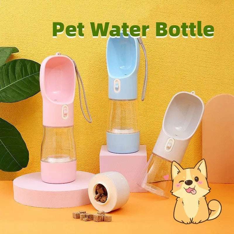 PetPro Portable Dog Water Bottle Feeder Bowl 458ml Leakproof Travel Hydration On The Go - Johns Pet Store