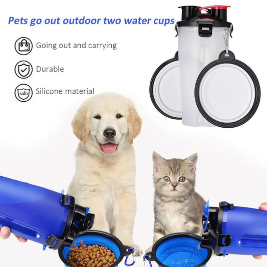 Portable Folding Water Bottle And Food Cup For Pets On The Go Hydration And Feeding - Johns Pet Store