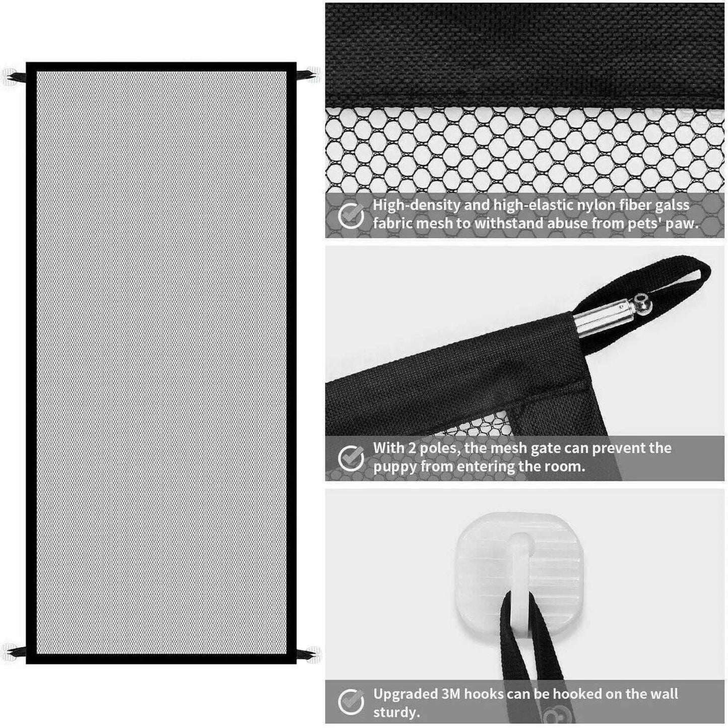 Portable Mesh Gate For Doorways And Stairs, Pressure Mounted - Johns Pet Store