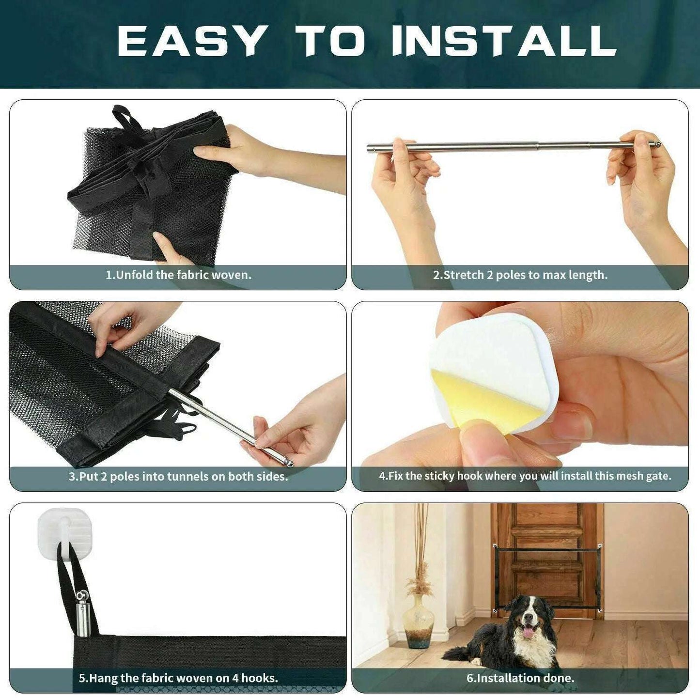 Portable Mesh Gate For Doorways And Stairs, Pressure Mounted - Johns Pet Store