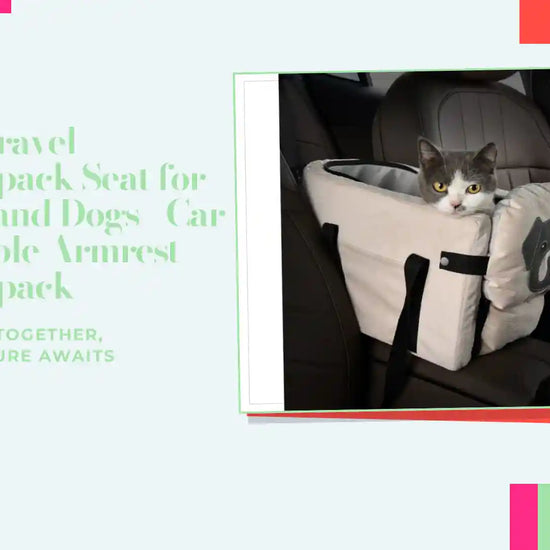 Pet Travel Backpack Seat for Cats and Dogs - Car Console Armrest Backpack by@Outfy