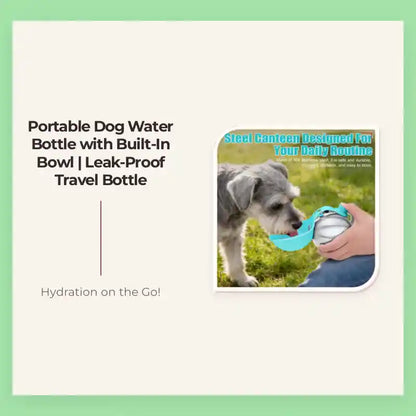 Portable Dog Water Bottle with Built-In Bowl | Leak-Proof Travel Bottle by@Outfy