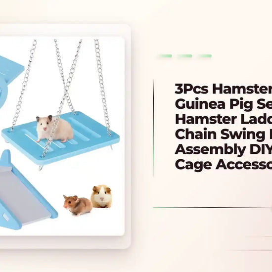 3Pcs Hamster Play Toy Guinea Pig Seesaw Hamster Ladder Hanging Chain Swing Easy Assembly DIY Hamster Cage Accessories by@Outfy