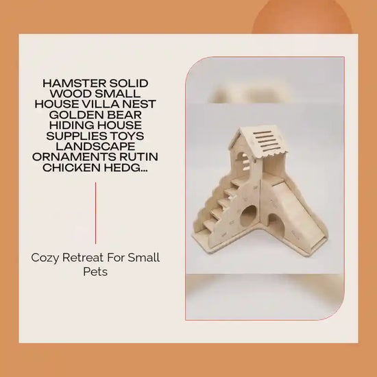 Hamster Solid Wood Small House Villa Nest Golden Bear Hiding House Supplies Toys Landscape Ornaments Rutin Chicken Hedgehog Nest by@Outfy