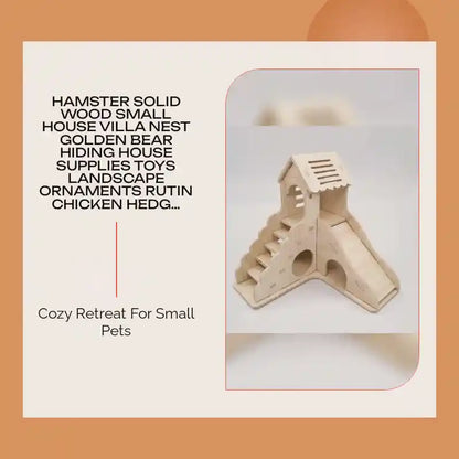 Hamster Solid Wood Small House Villa Nest Golden Bear Hiding House Supplies Toys Landscape Ornaments Rutin Chicken Hedgehog Nest by@Outfy