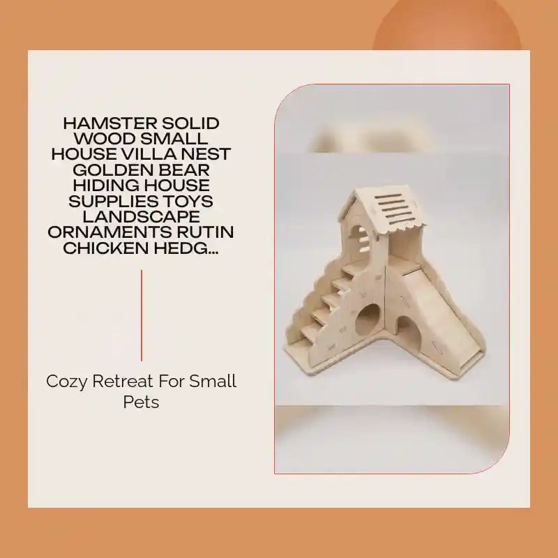 Hamster Solid Wood Small House Villa Nest Golden Bear Hiding House Supplies Toys Landscape Ornaments Rutin Chicken Hedgehog Nest by@Outfy