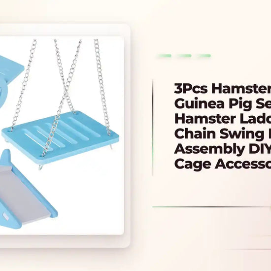 3Pcs Hamster Play Toy Guinea Pig Seesaw Hamster Ladder Hanging Chain Swing Easy Assembly DIY Hamster Cage Accessories by@Outfy