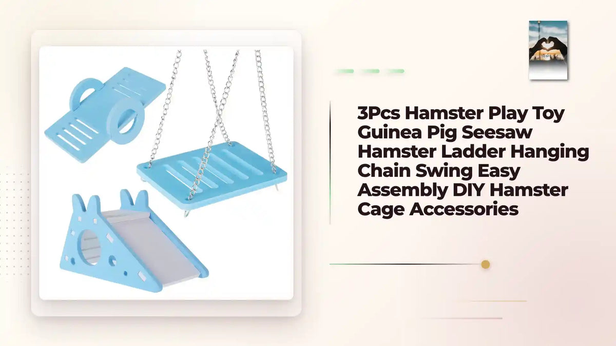 3Pcs Hamster Play Toy Guinea Pig Seesaw Hamster Ladder Hanging Chain Swing Easy Assembly DIY Hamster Cage Accessories by@Outfy