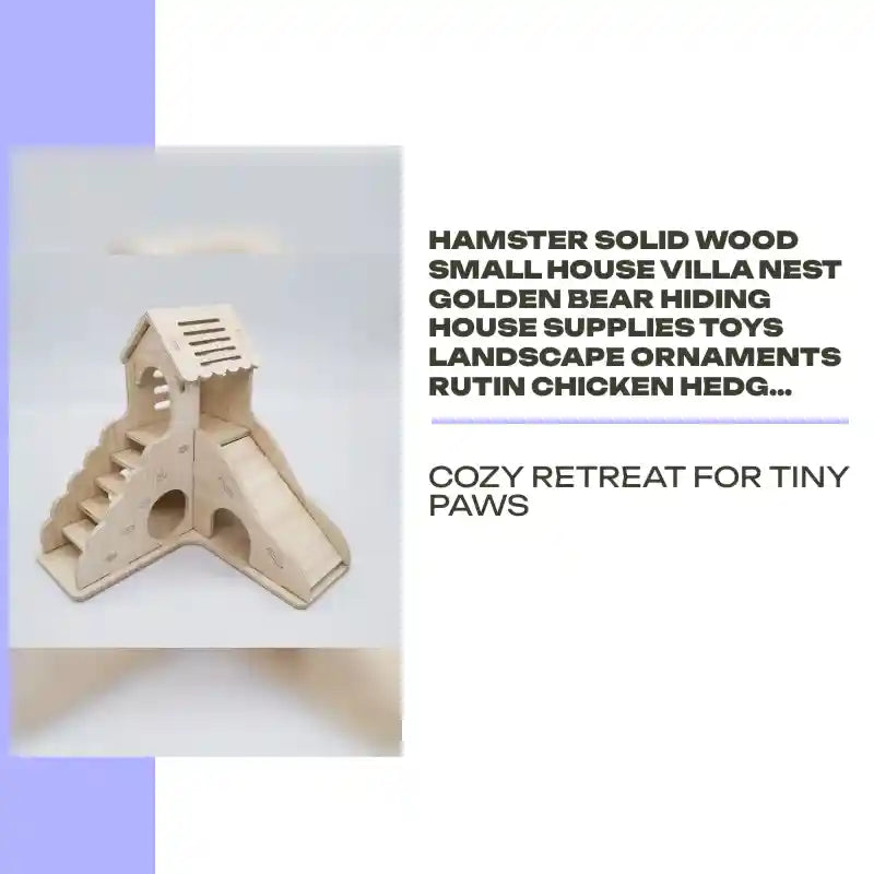 Hamster Solid Wood Small House Villa Nest Golden Bear Hiding House Supplies Toys Landscape Ornaments Rutin Chicken Hedgehog Nest by@Outfy