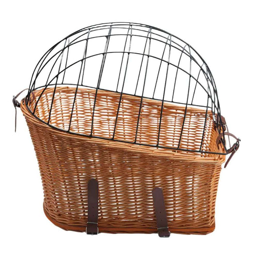 Rattan Bicycle Rear Basket For Pets - Durable Pet Carrier Bike Basket For Comfortable Rides - Johns Pet Store