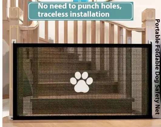 Durable Pet Barrier for Cats & Dogs - Easy Install Safety Gate for Doorways & Stairs - Johns Pet Store