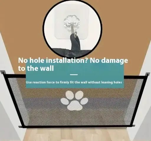 Durable Pet Barrier for Cats & Dogs - Easy Install Safety Gate for Doorways & Stairs - Johns Pet Store
