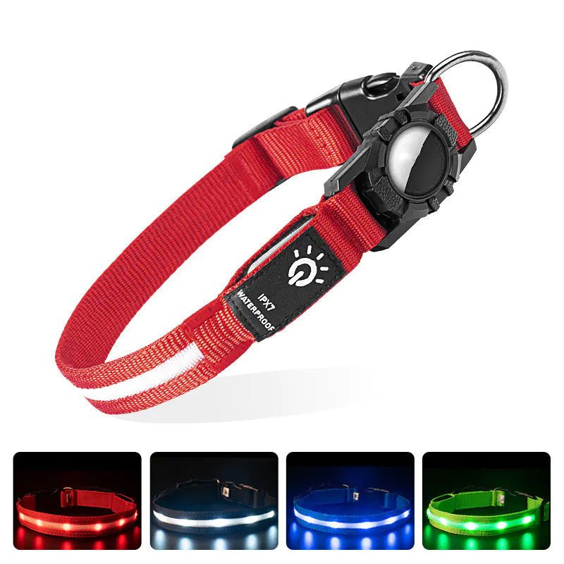 Tracker Shine Pet Collar Locator Waterproof For Active Pets In Red Green Blue White - Johns Pet Store