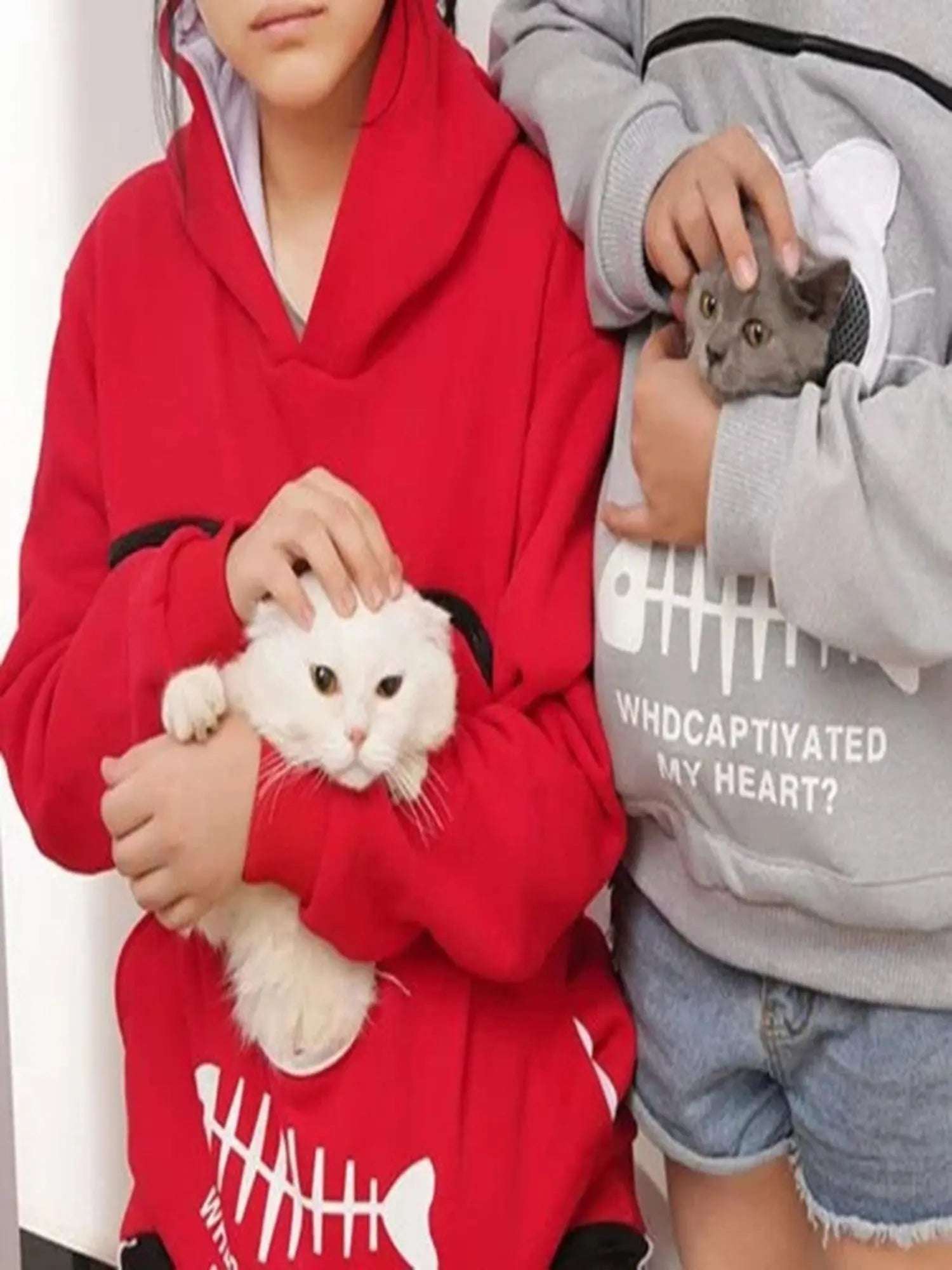 Women Hoodie Sweatshirt Cat Pocket Cozy Casual Wear For Pet Lovers - Johns Pet Store
